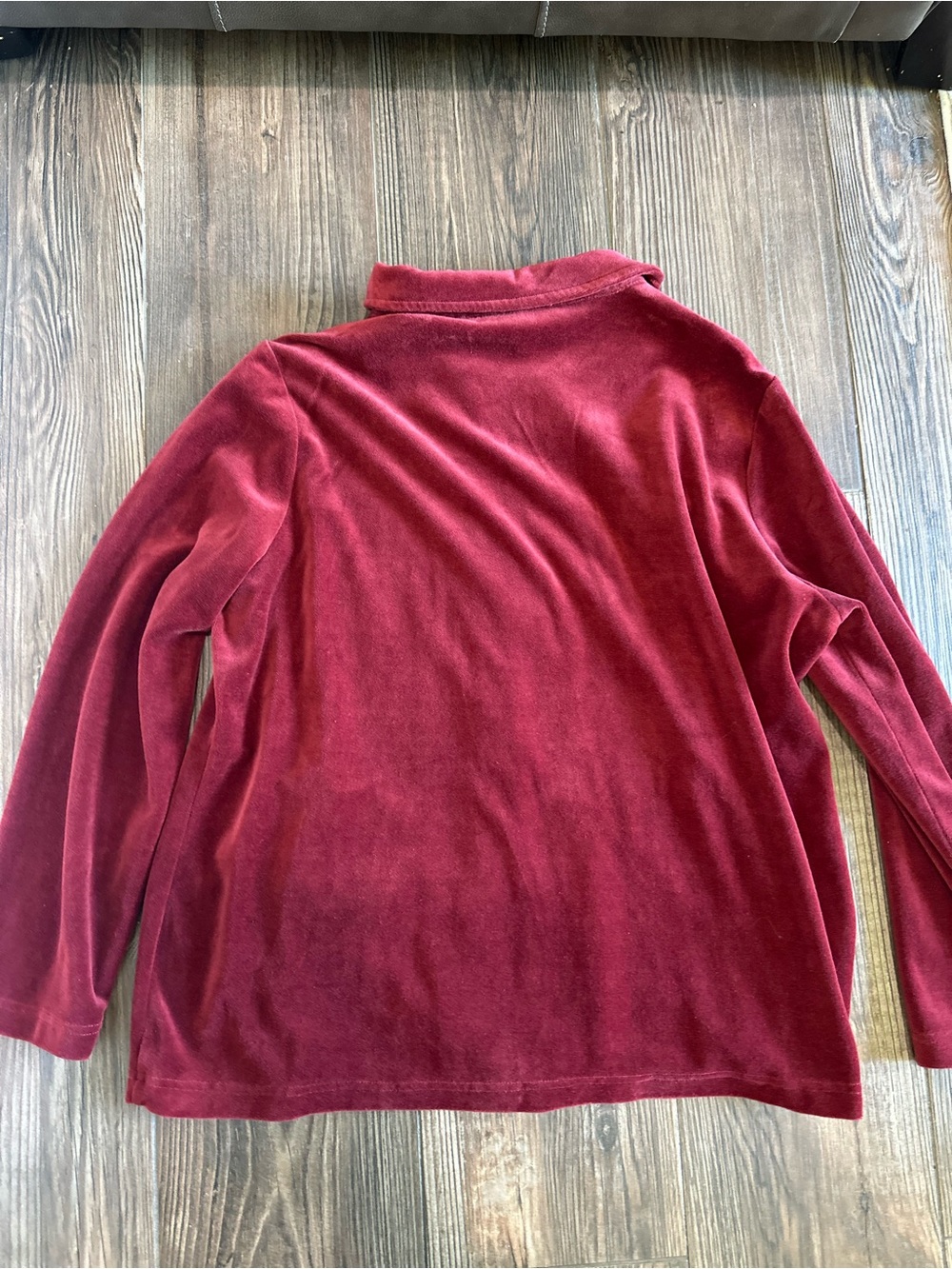 D'lifestyle Velour Zip Hoodie and Pants Set in Deep Wine - Picture 16 of 17